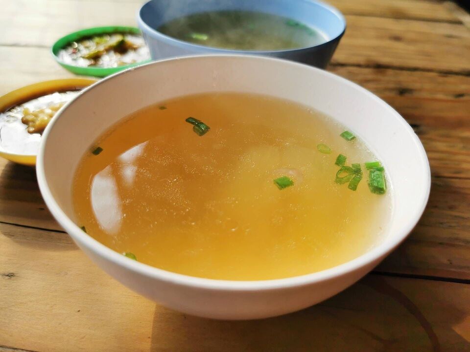 chicken broth with a diet to drink